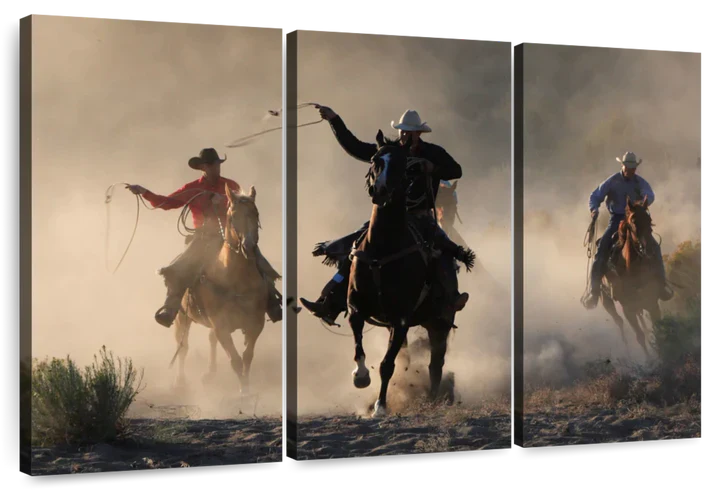 Cowboys In Action Wall Art