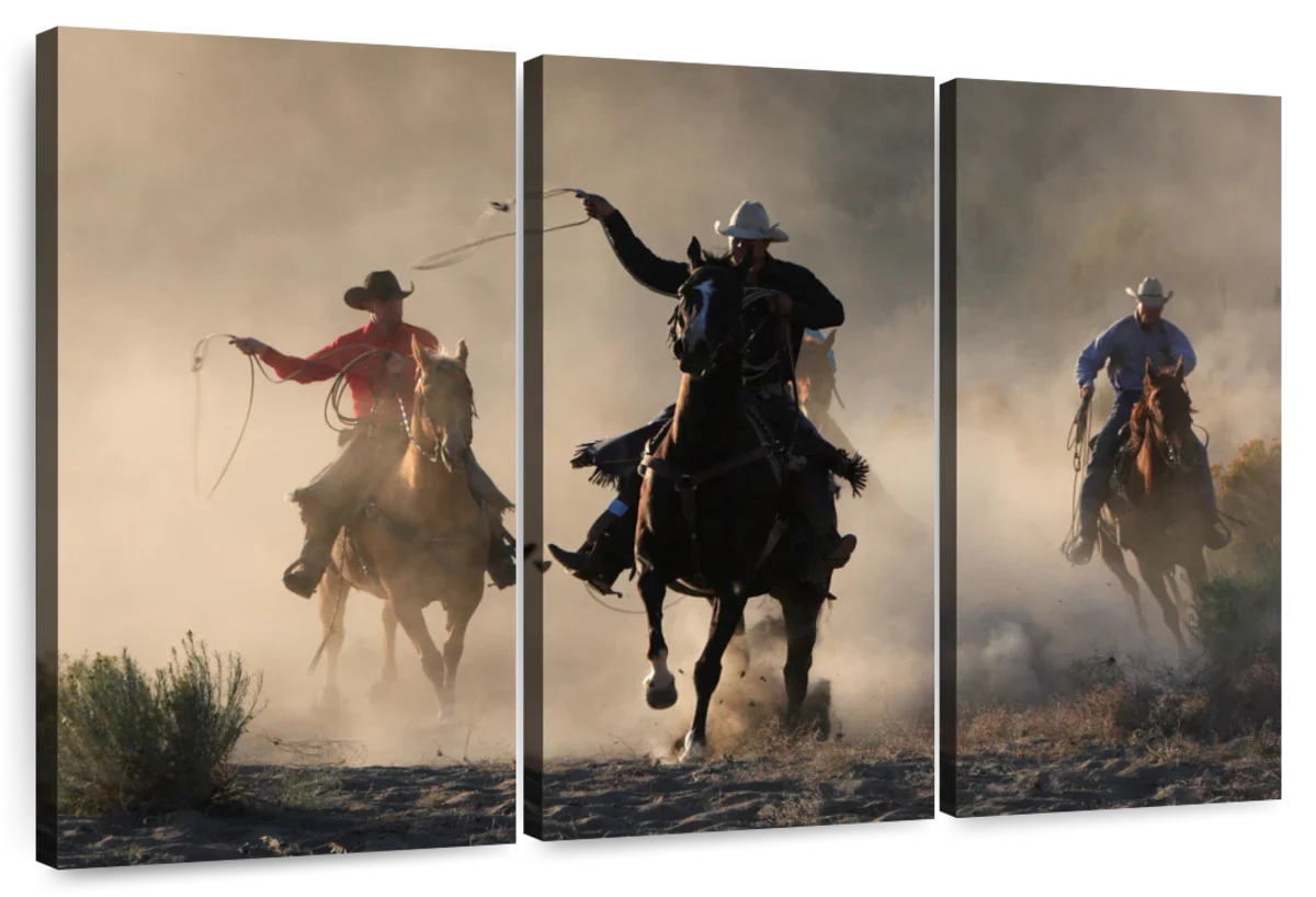 Cowboys In Action Wall Art