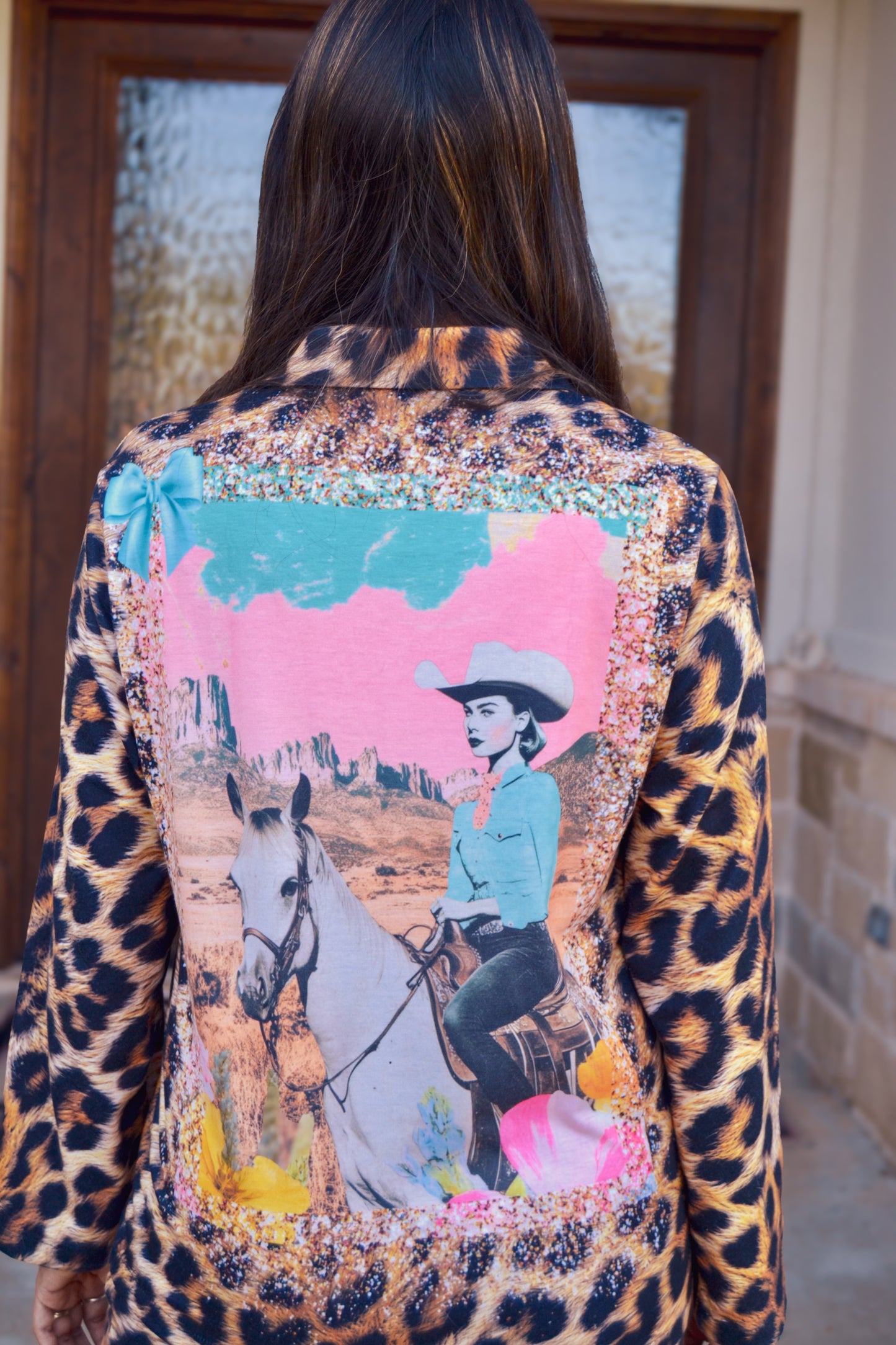 Baha Ranch Retro Pop Western Leopard Pajamas Set