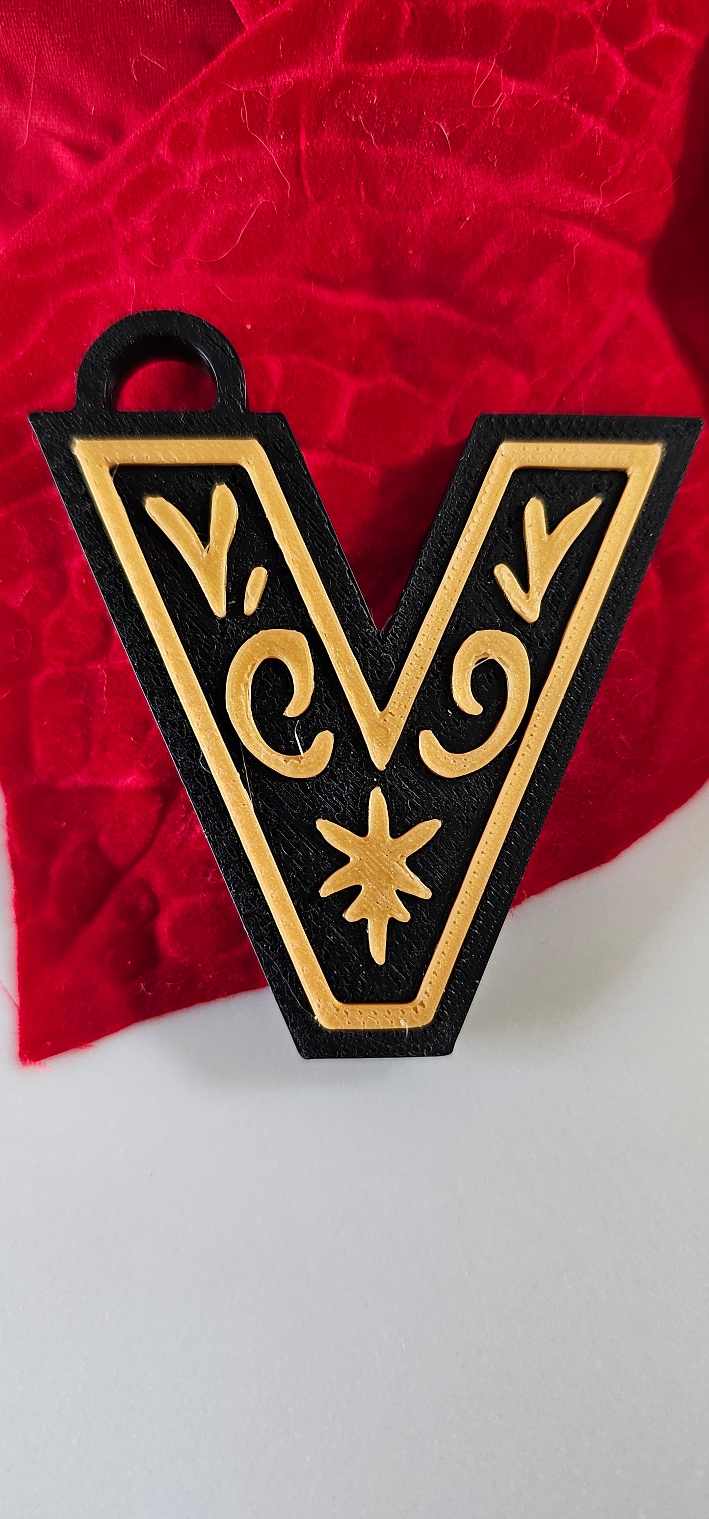 3D Print Tooled Leather Look Initial Fringe Keychain Purse Charm Choice of Colors