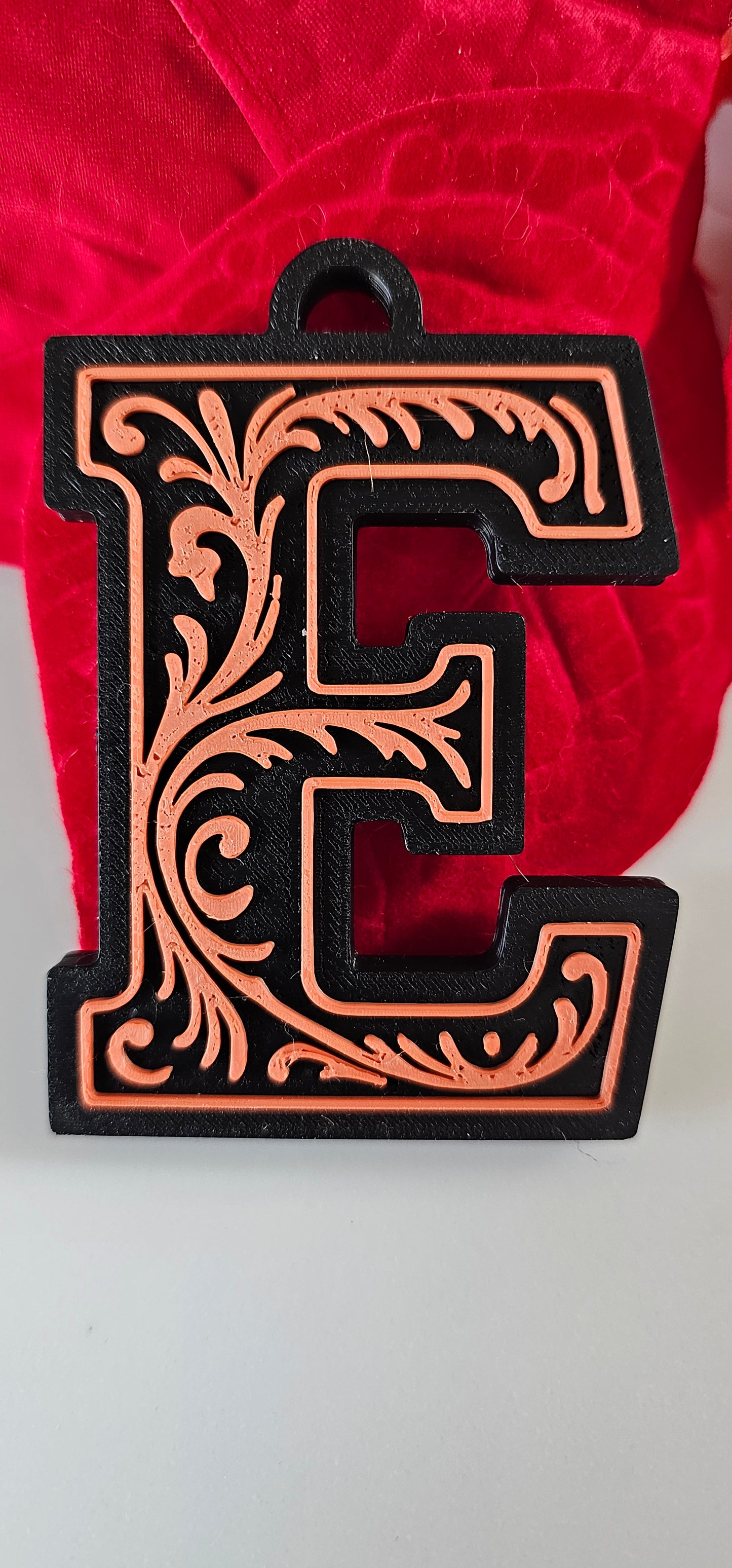 3D Print Tooled Leather Look Initial Pendant on Leather Necklace Made in America