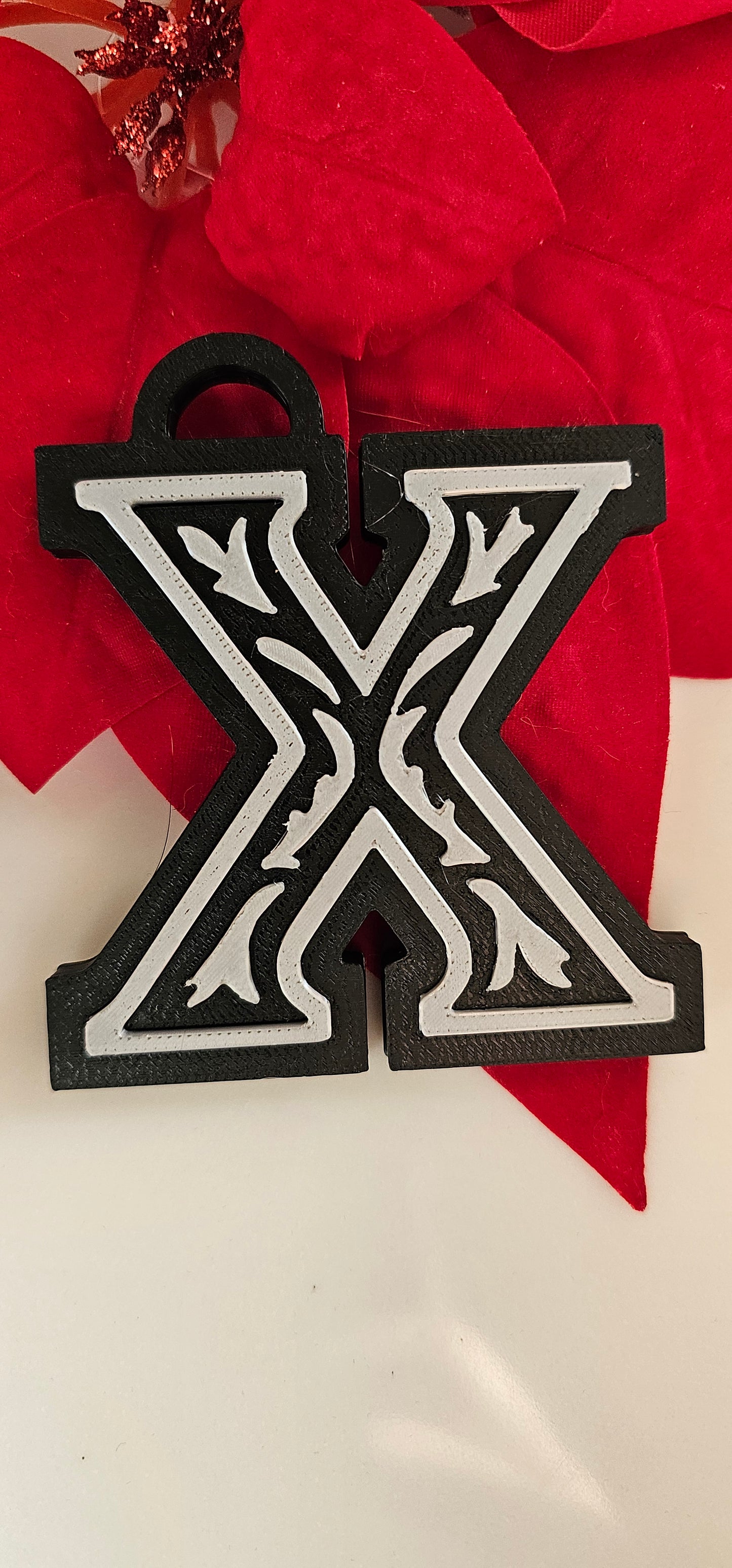 3D Print Tooled Leather Look Initial Fringe Keychain Purse Charm Choice of Colors