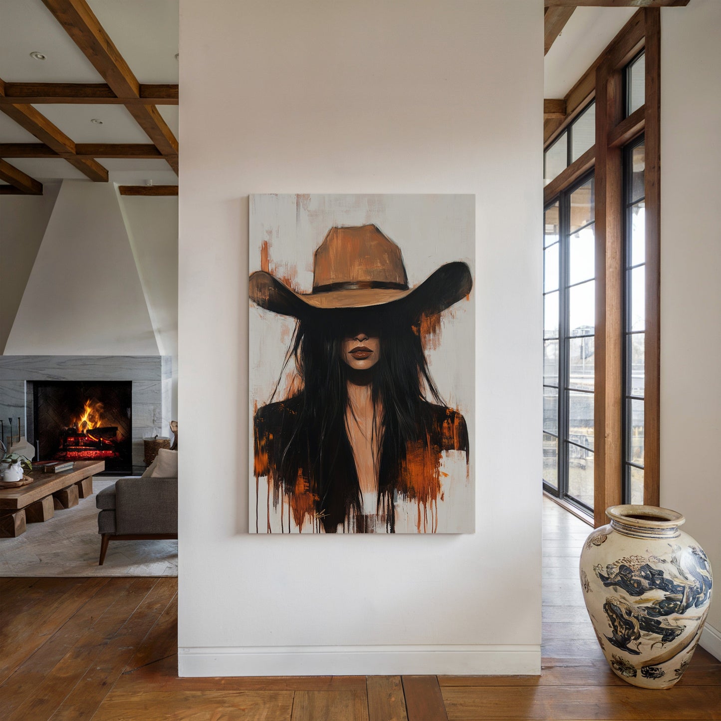 The Silent Outlaw – Western Cowgirl Canvas Art