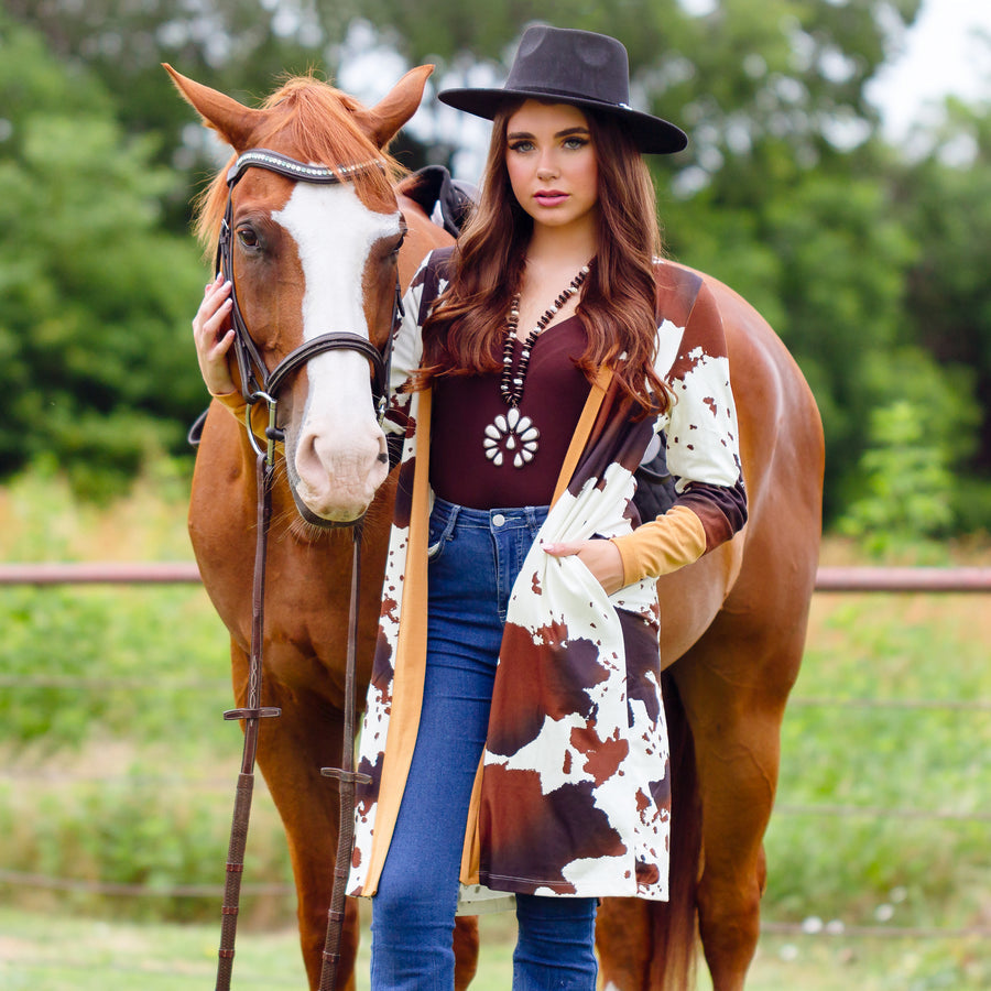 Cow Print Cardigan