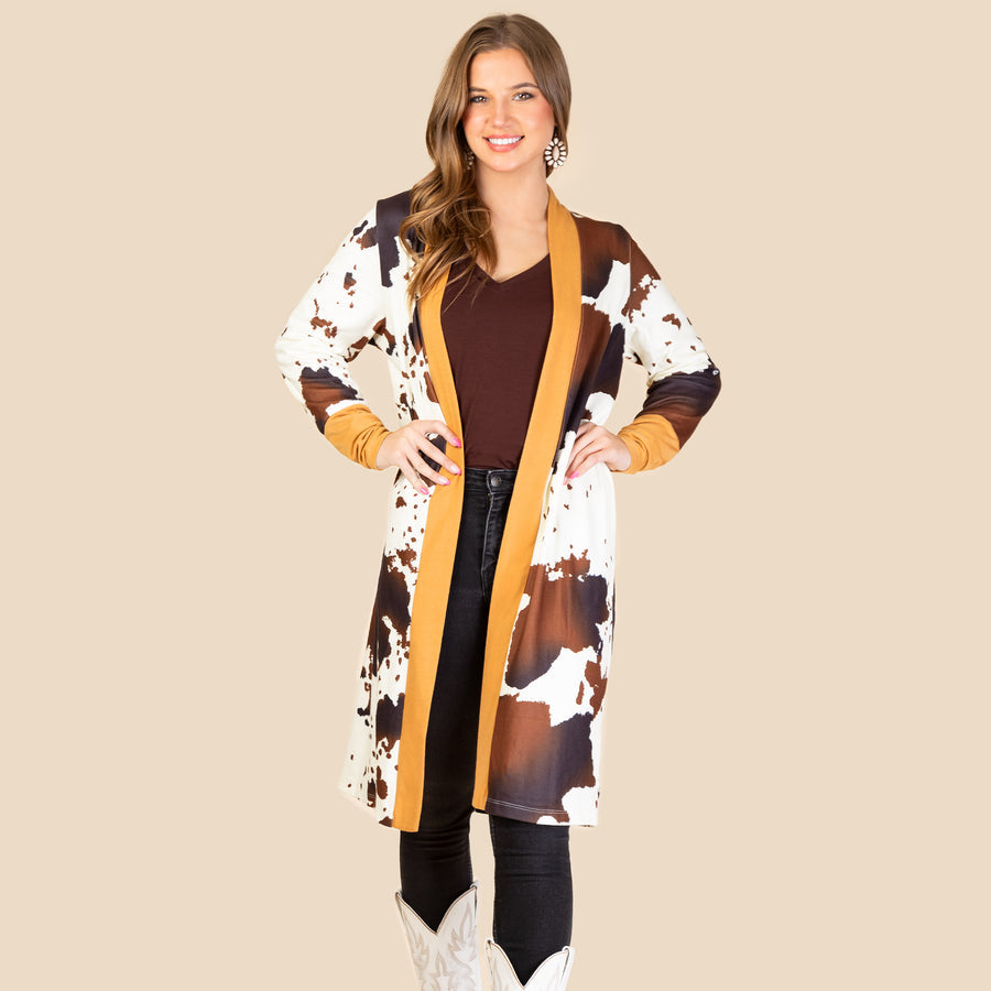 Cow Print Cardigan