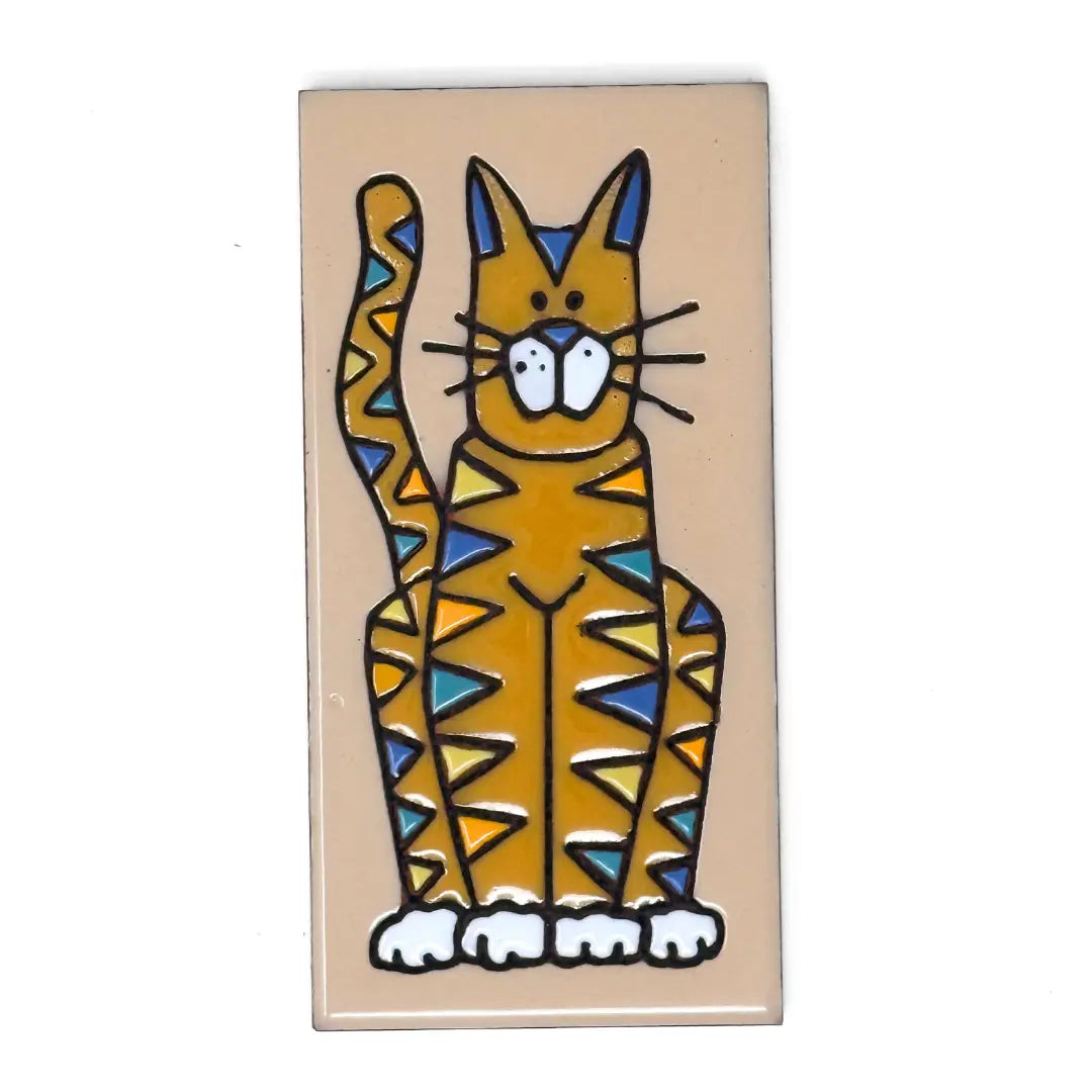 Cat End Cap Tile - Sand, Turquoise or Brown