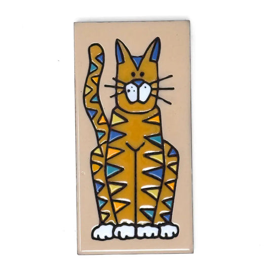 Cat End Cap Tile - Sand, Turquoise or Brown