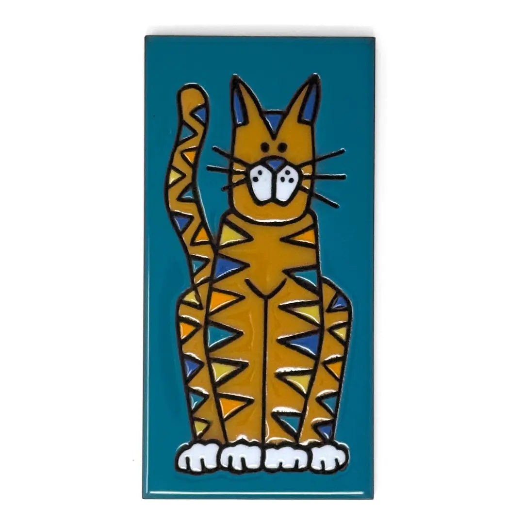 Cat End Cap Tile - Sand, Turquoise or Brown