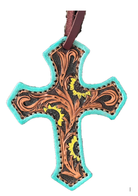 Alamo Saddlery 108- Turquoise Sunflower Cross
