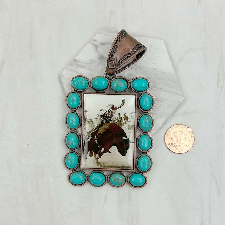 Vintage Cowgirl Cowboy Pendant