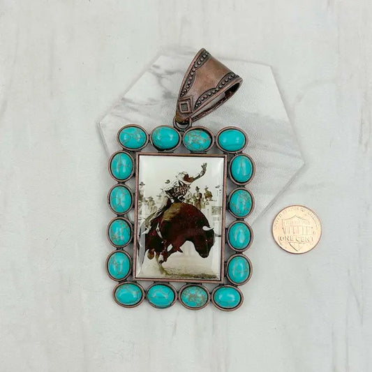 Vintage Cowgirl Cowboy Pendant