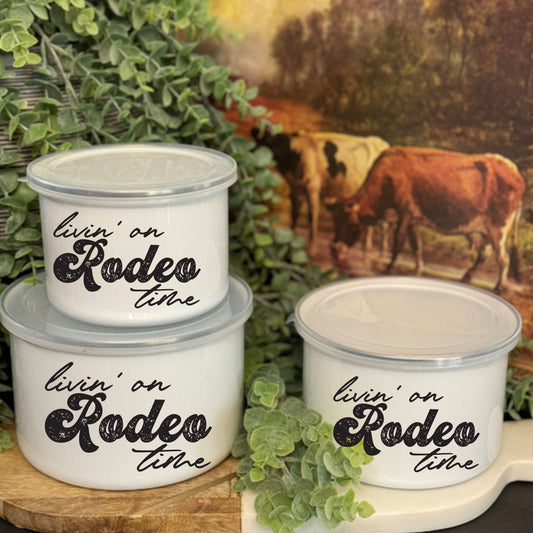 Living On Rodeo Time  Storage Bowls