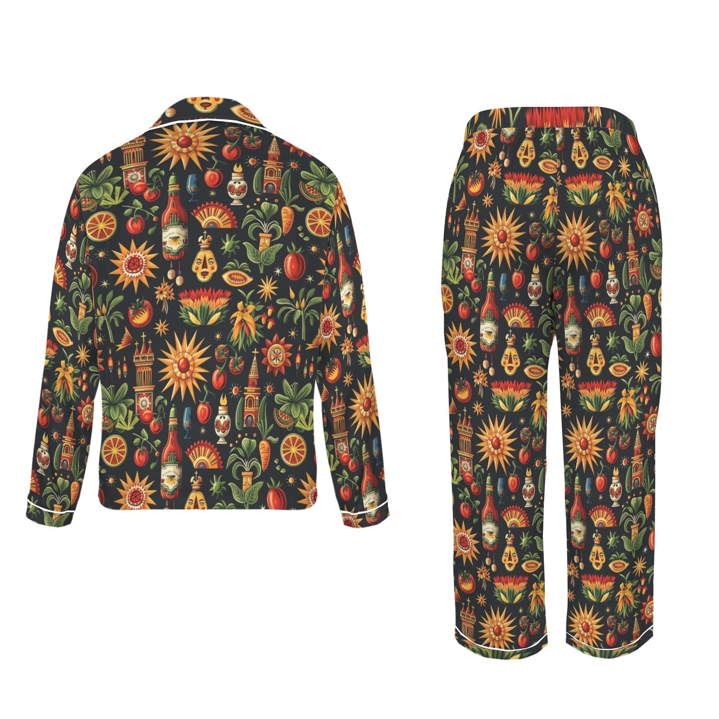 Colores De Mexico - Mexican Culture Satin Pajamas