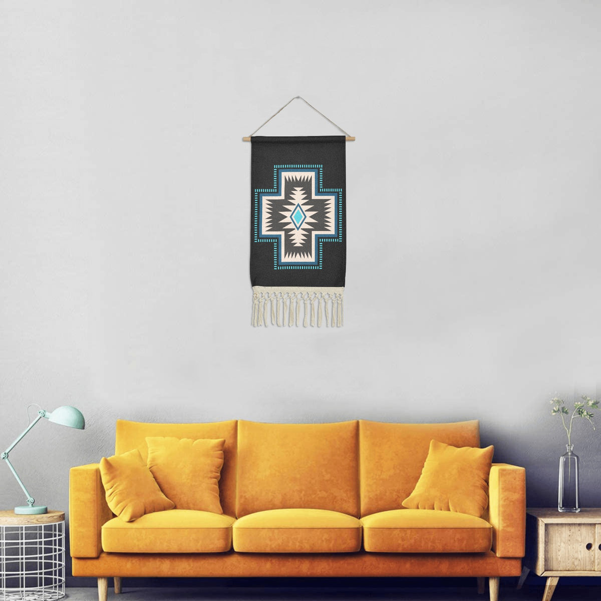 Baha Ranch SW Cross Wall Hanging Linen Poster Made in America