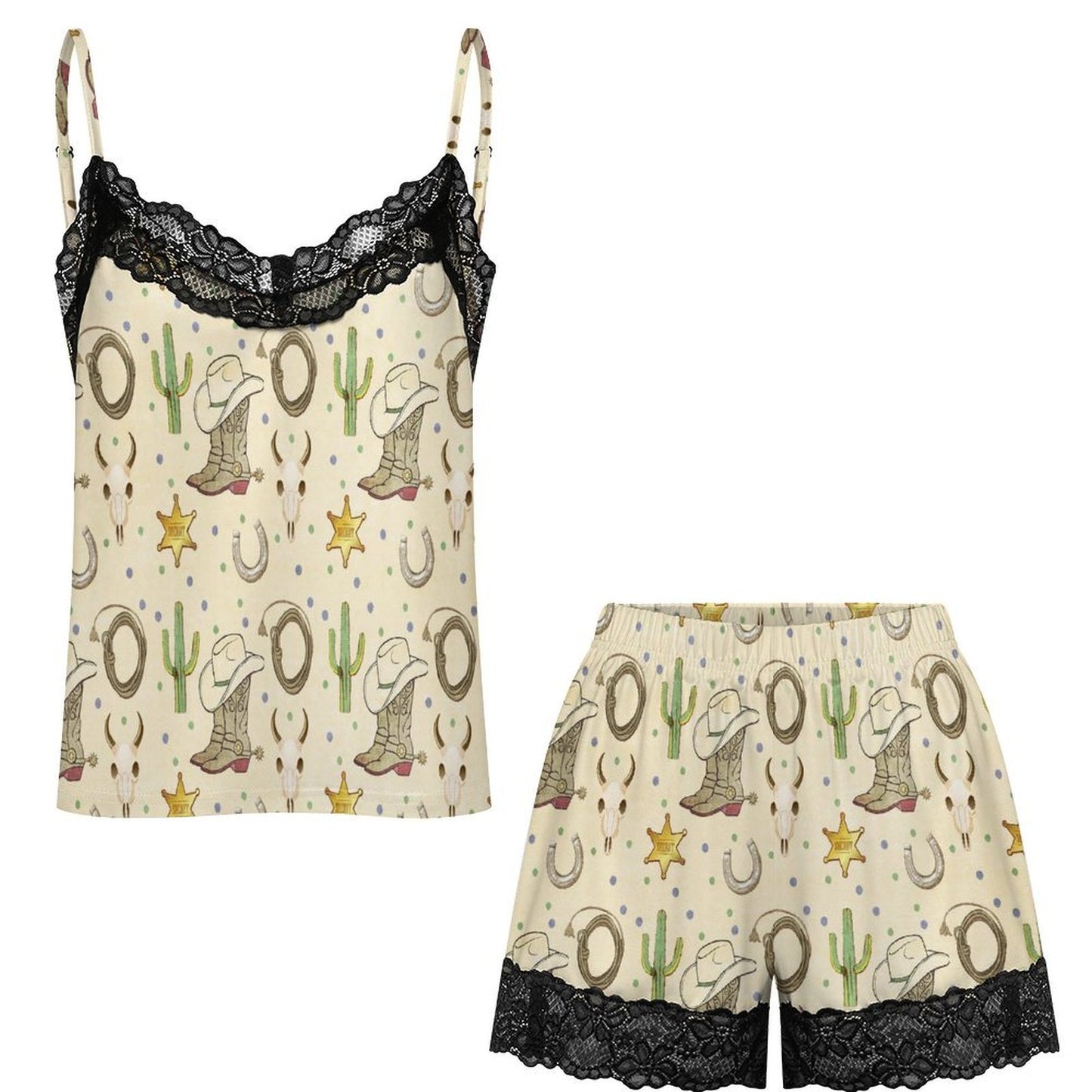 Baha Ranch Little Bit of Western Lace Pajama Set