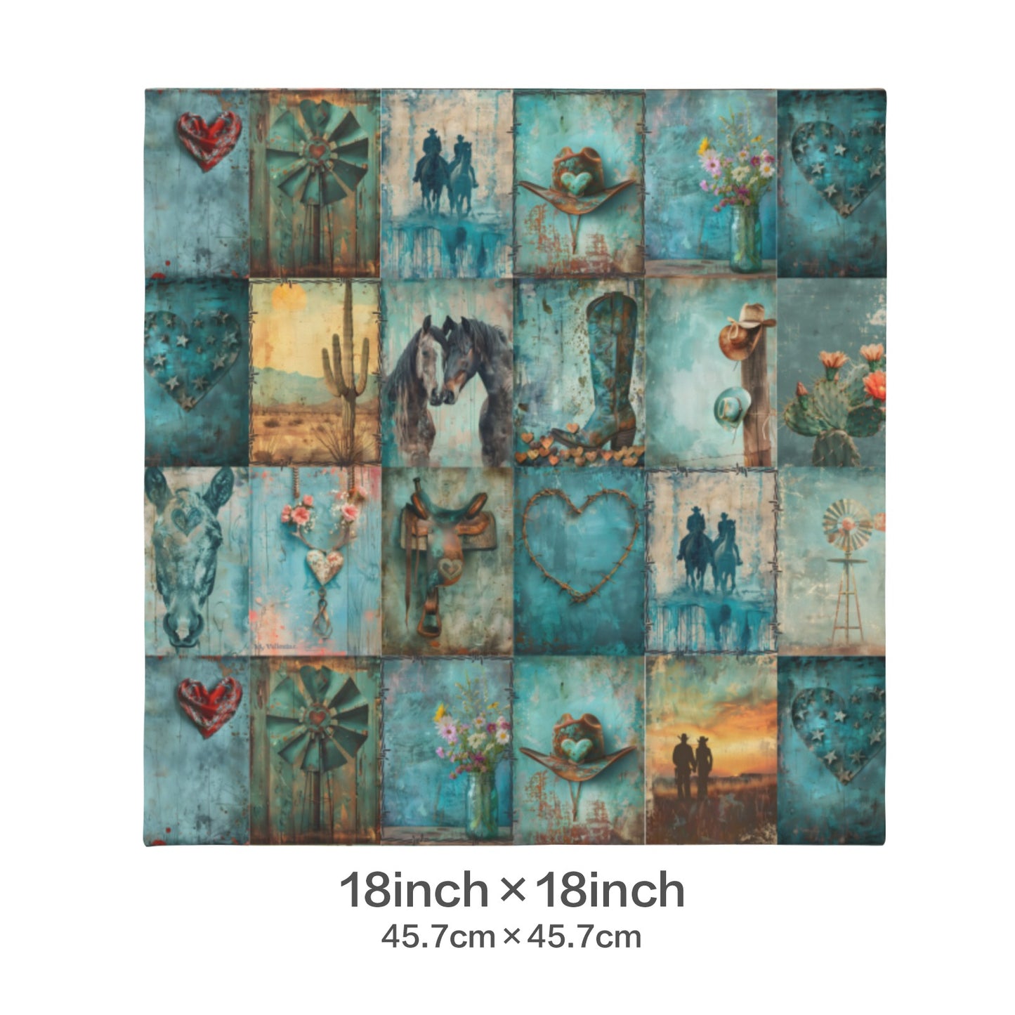 Baha Ranch turquoise Dreams Velvety Soft Pillow Case Made in America