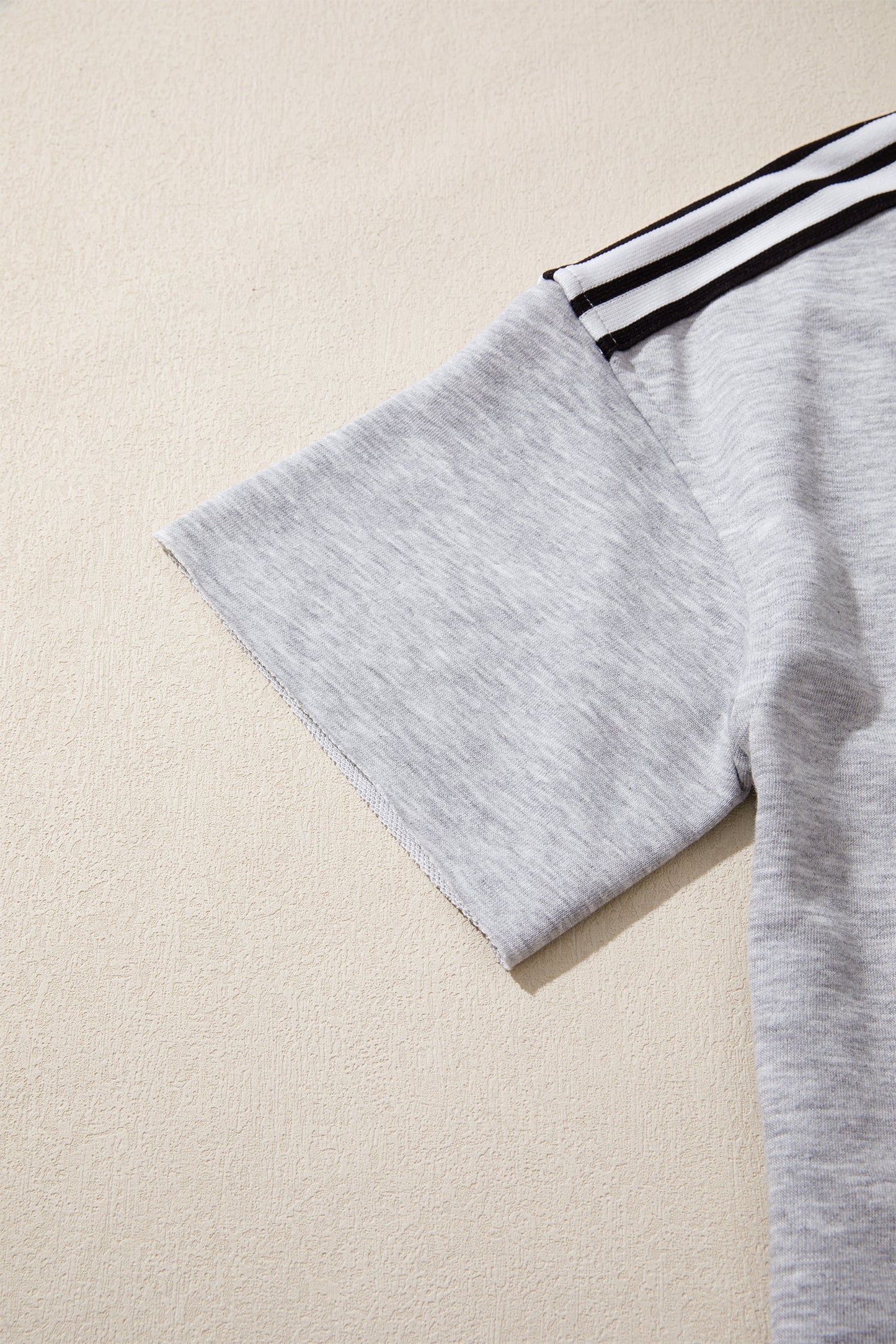 Stripe Patchwork Raw Edge Oversize Tee