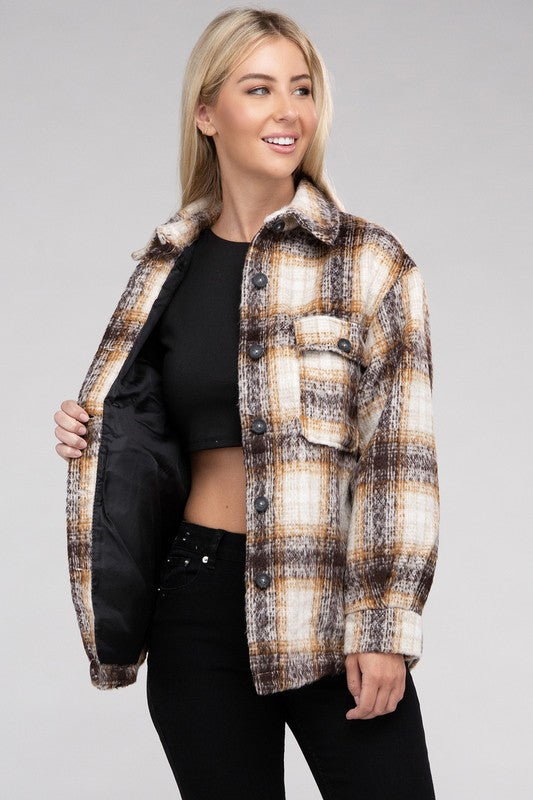 Cozy Plaid Flannel Shacket choice of colors