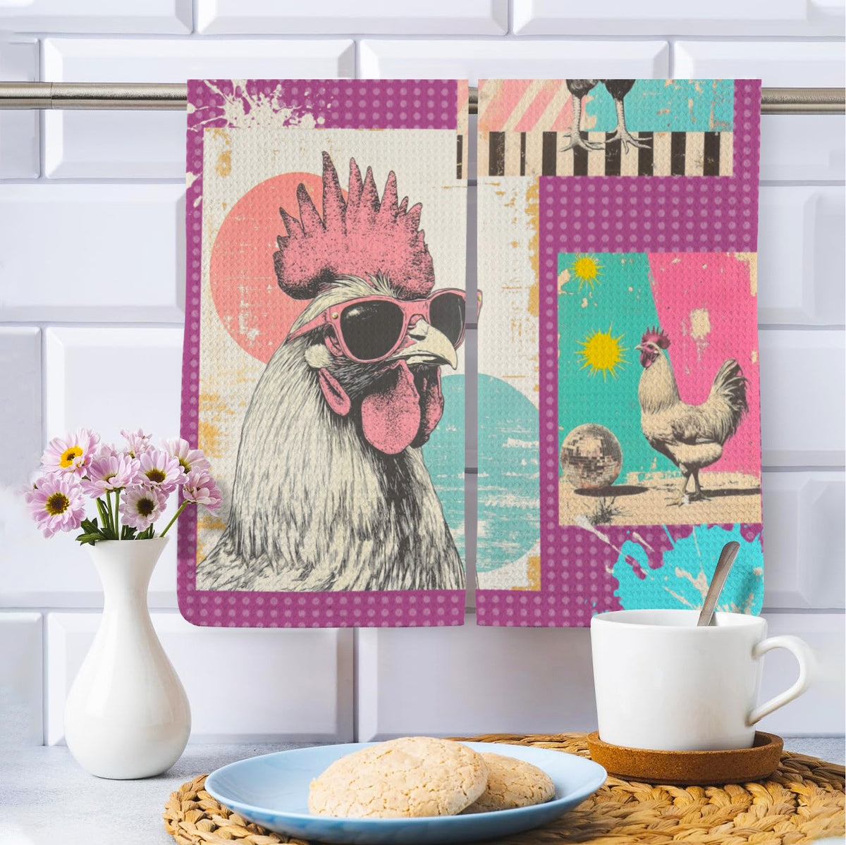 Baha Ranch Set of 2 (same) Chicken Days Kitchen Towels Made in America
