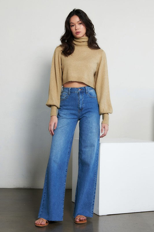 High-Waisted Wide Leg Jeans 32.5" inseam