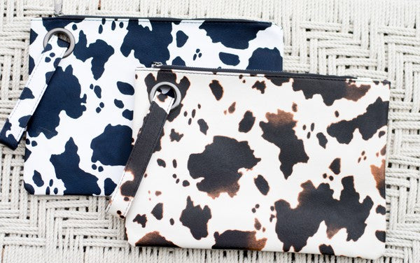 Cow Print Oversized Everyday Clutch chioce of colors