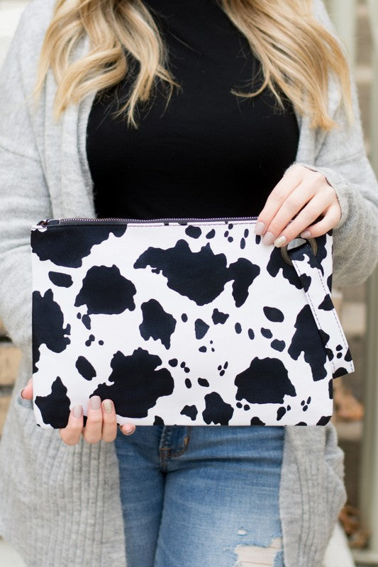 Cow Print Oversized Everyday Clutch chioce of colors