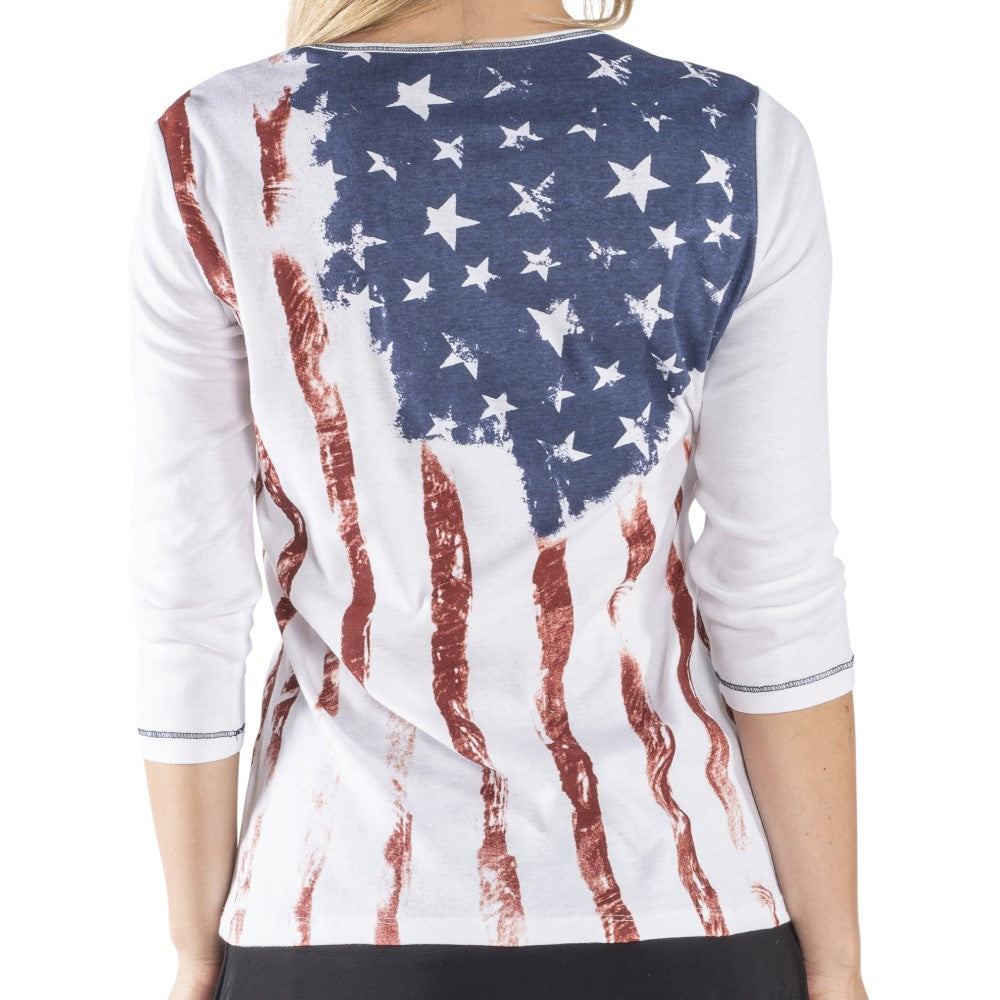 Women's Old Glory 3/4 Sleeve Top