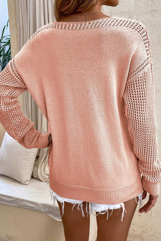 Deep V neck Knit Sweater choice of colors