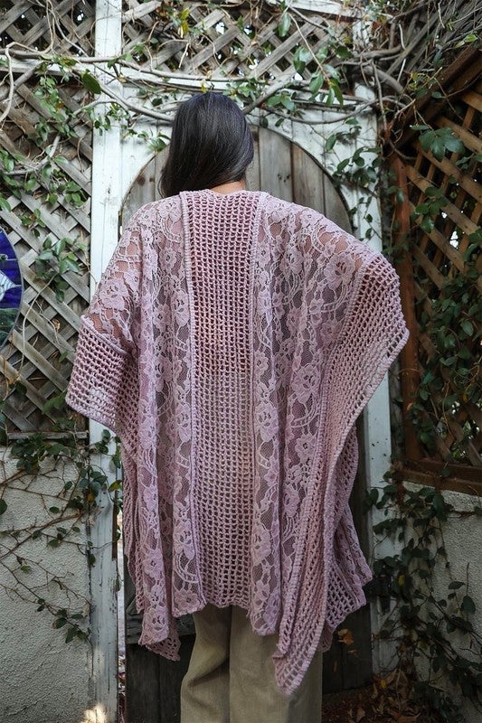 Floral Lace Textured Kimono choice of colors