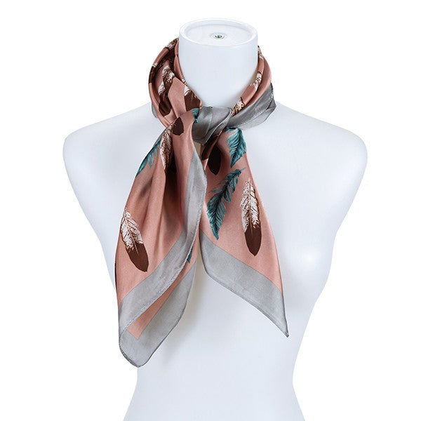 Feather Print Neck Scarf