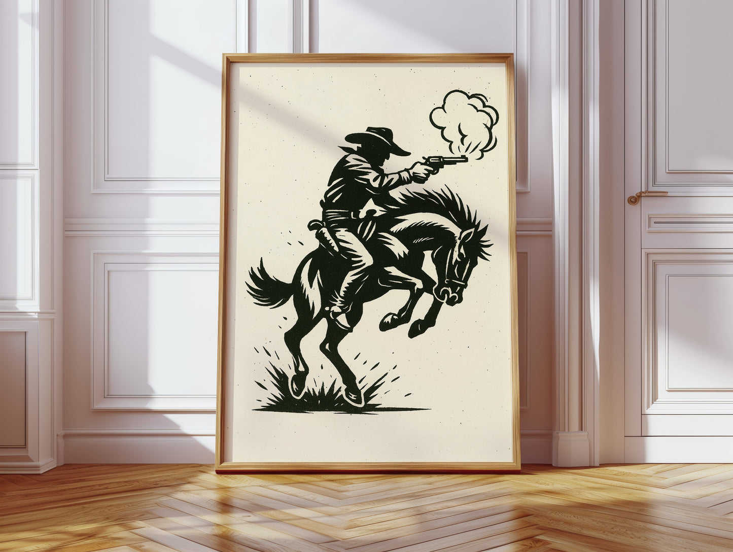 Cowboy Gunfire in the Dust