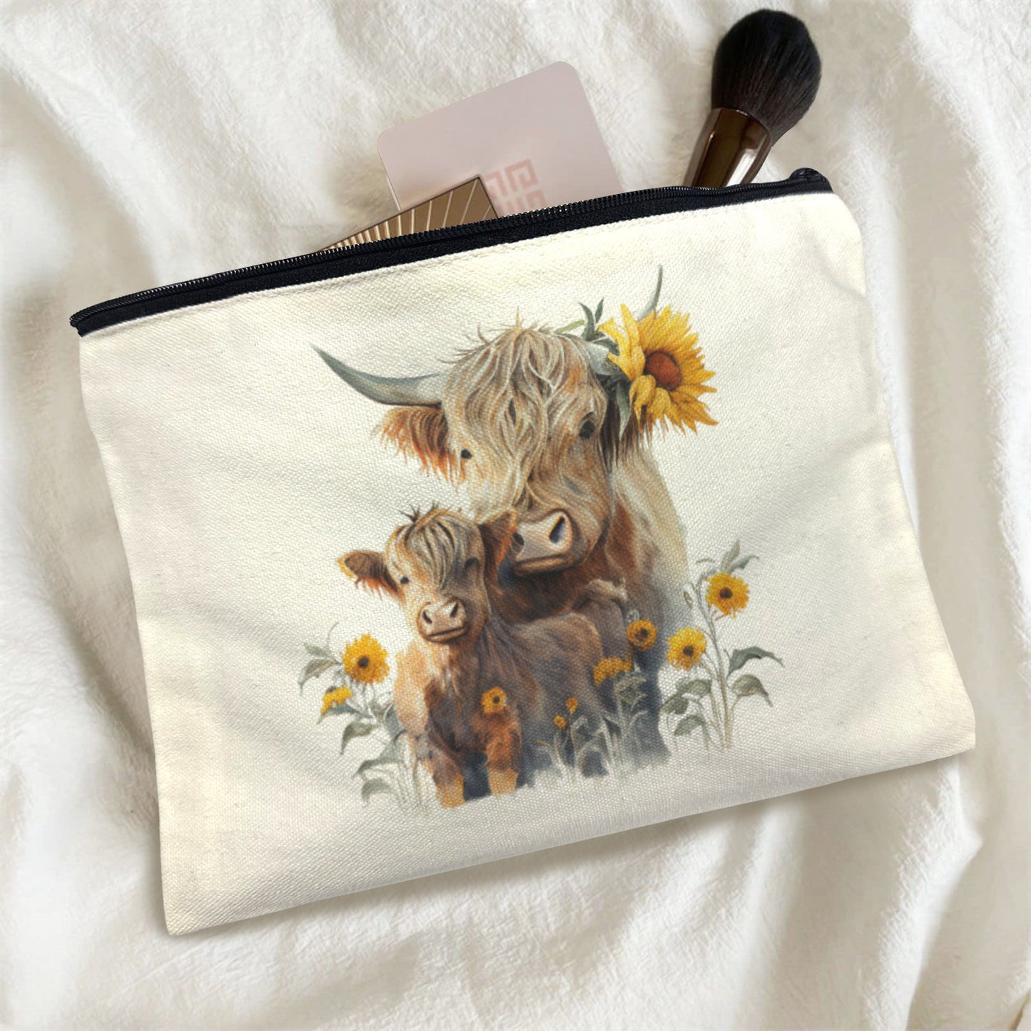 Baha Ranch Highland CosmeCow Family tic Bag Set of 5