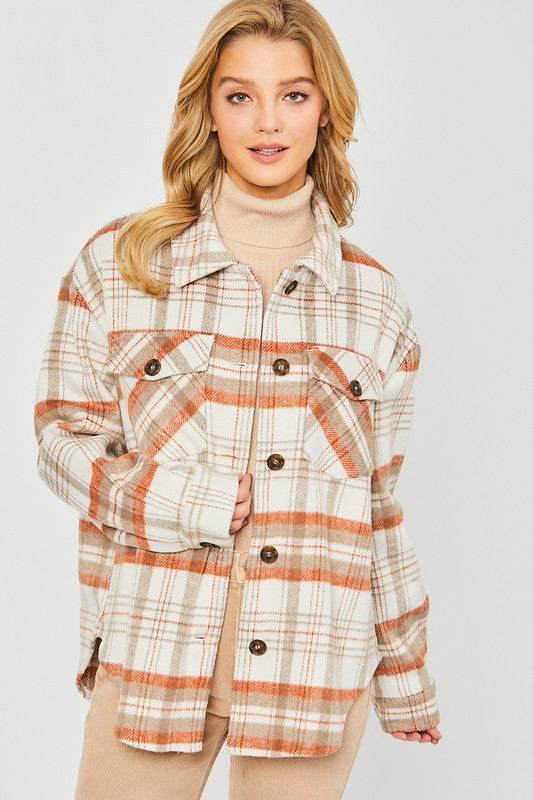 Plaid Bust Pocket Shacket choice of colors