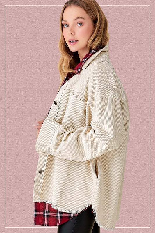 Daisy Corduroy Shacket choice of colors