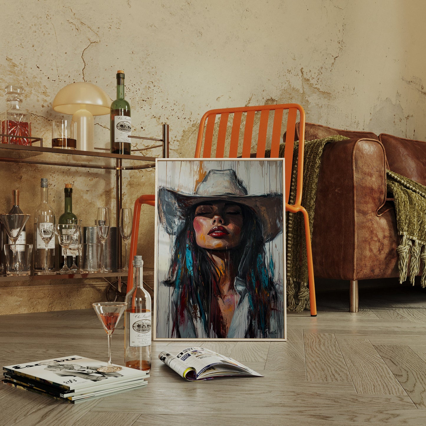 Cowgirl Spirit Canvas – Western Woman Portrait Wall Art