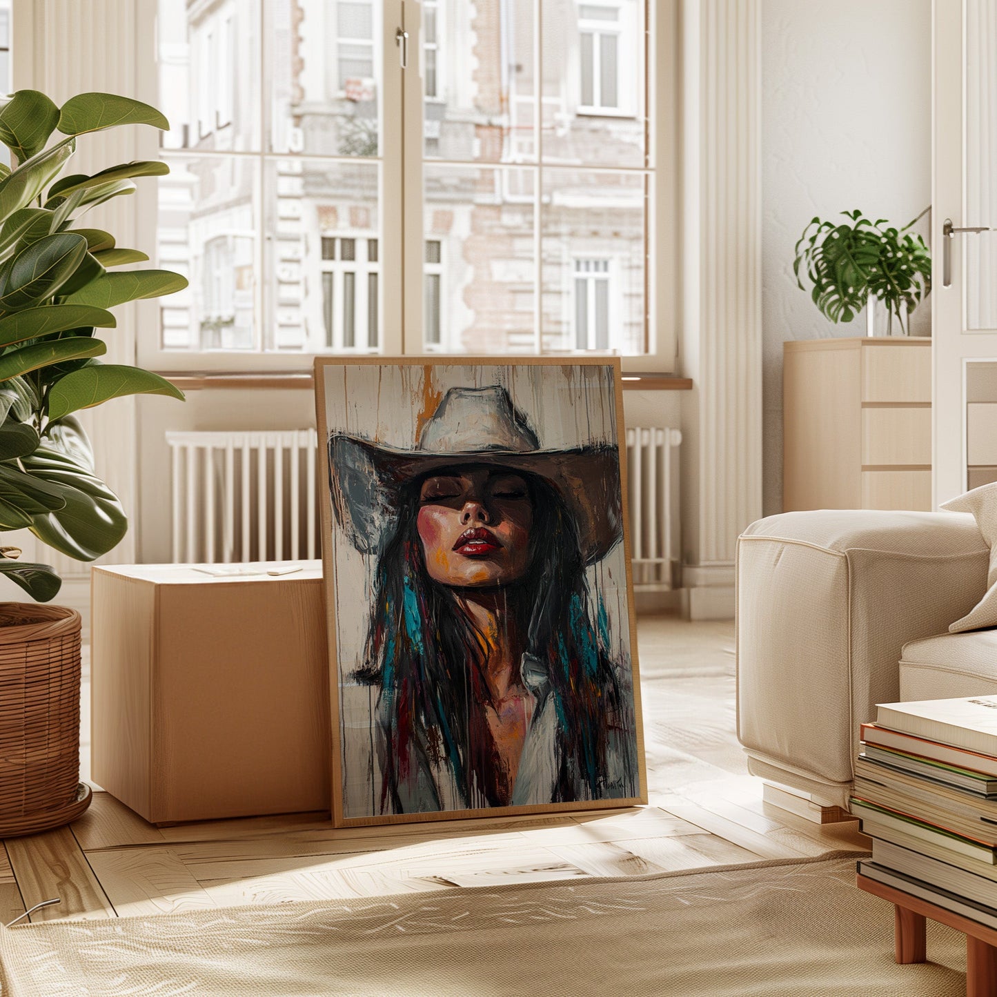 Cowgirl Spirit Canvas – Western Woman Portrait Wall Art
