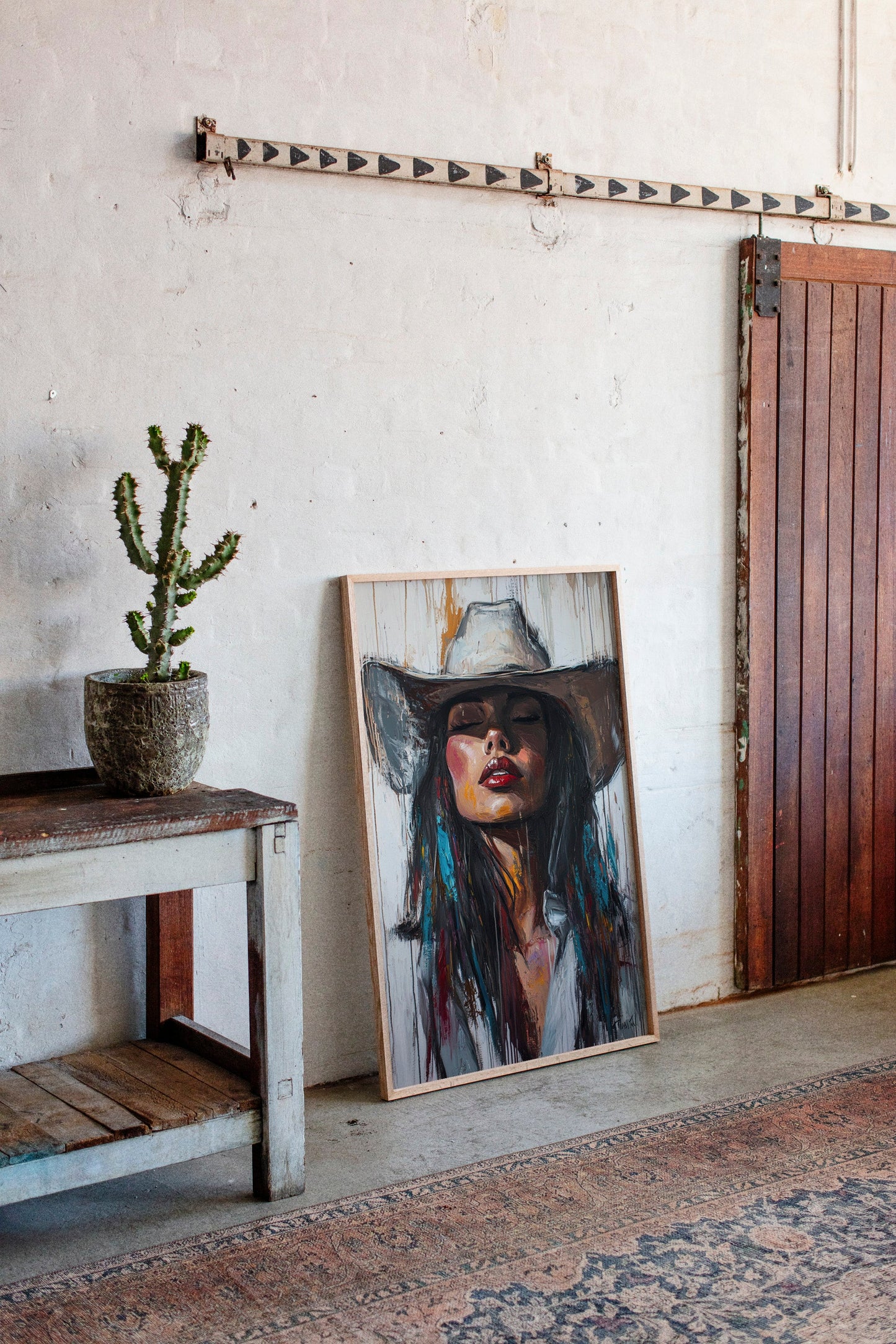 Cowgirl Spirit Canvas – Western Woman Portrait Wall Art
