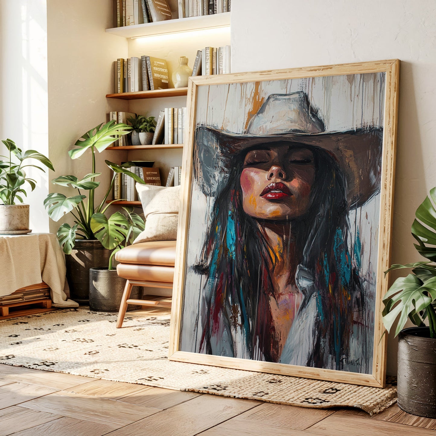Cowgirl Spirit Canvas – Western Woman Portrait Wall Art
