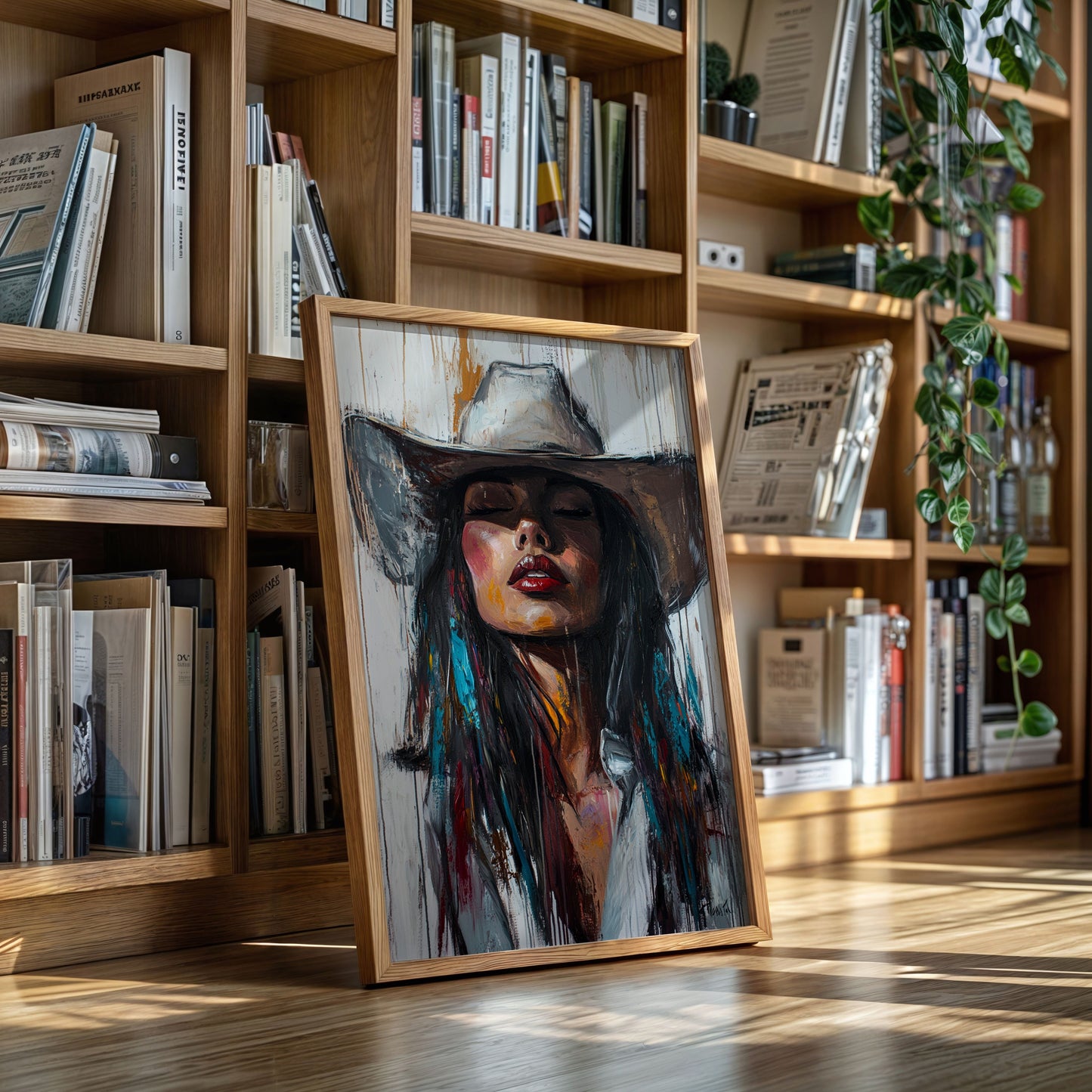 Cowgirl Spirit Canvas – Western Woman Portrait Wall Art