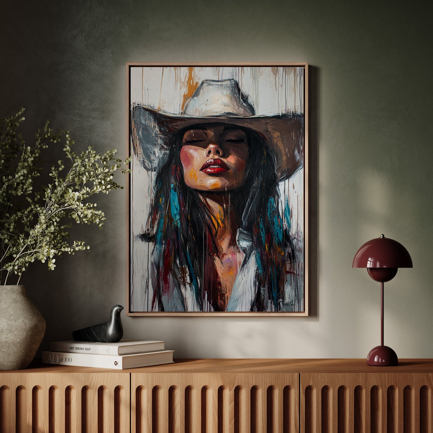 Cowgirl Spirit Canvas – Western Woman Portrait Wall Art