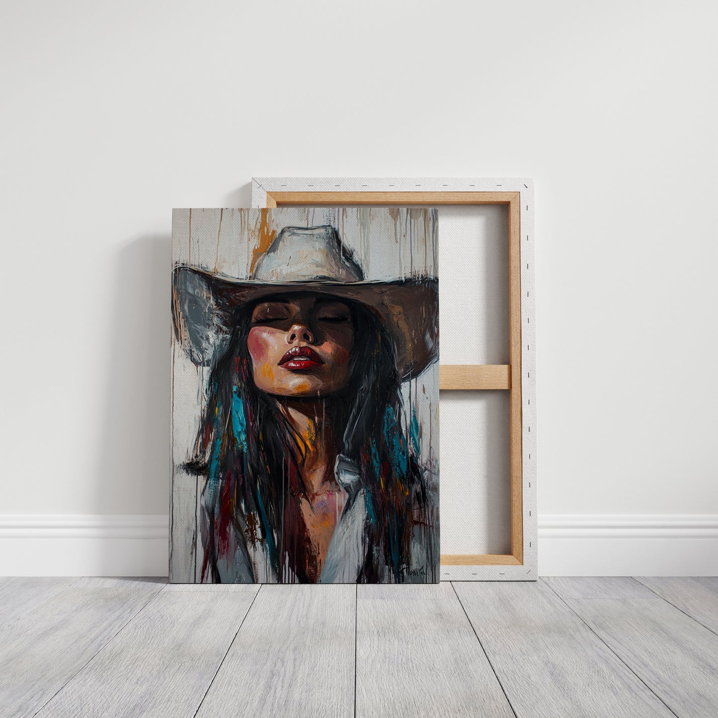 Cowgirl Spirit Canvas – Western Woman Portrait Wall Art
