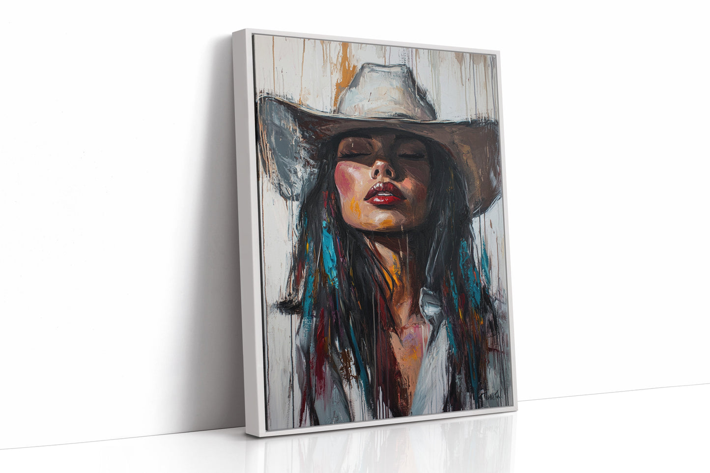 Cowgirl Spirit Canvas – Western Woman Portrait Wall Art