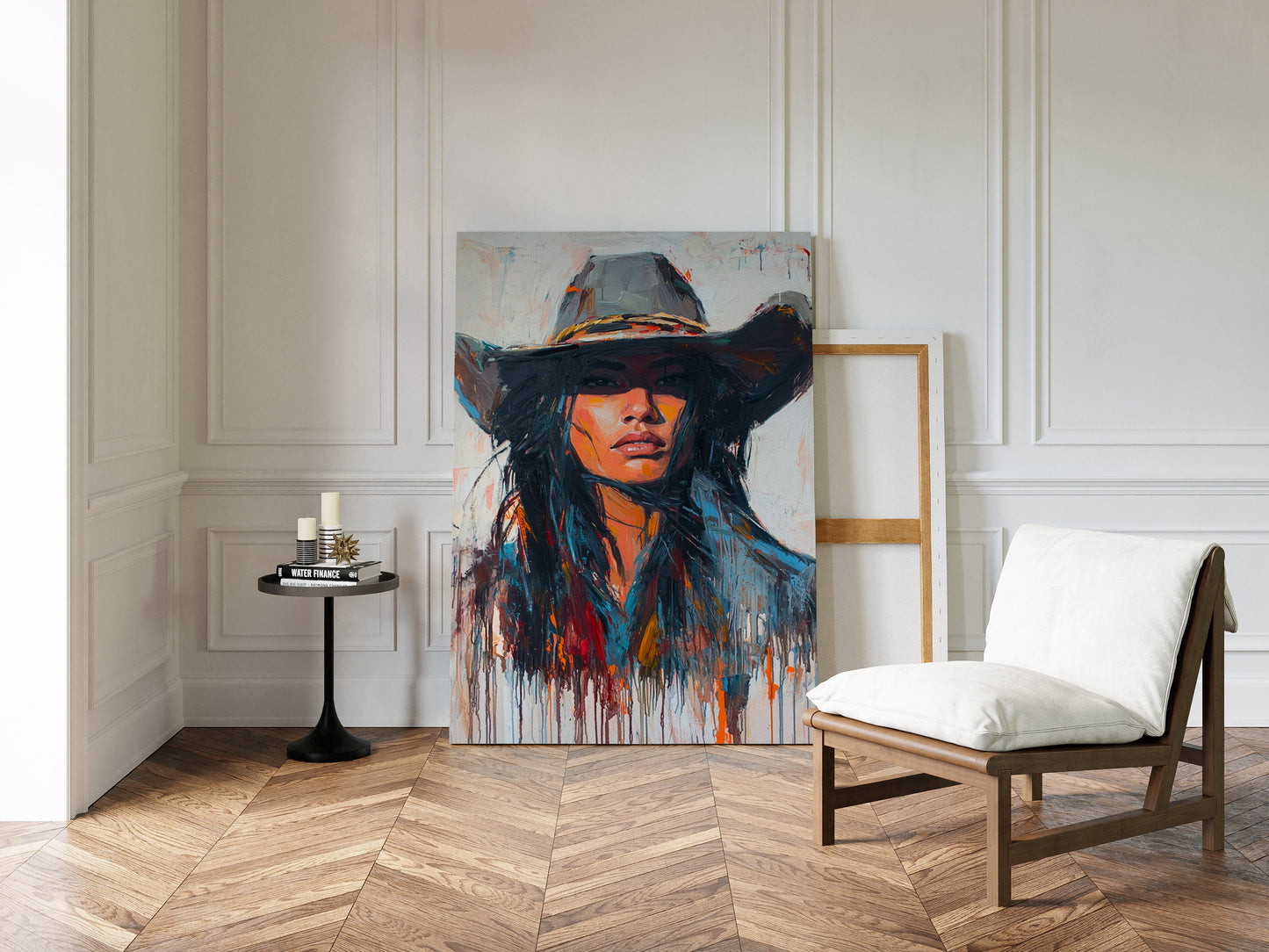 Wild Western Woman Canvas – Bold Cowgirl Portrait Wall Art