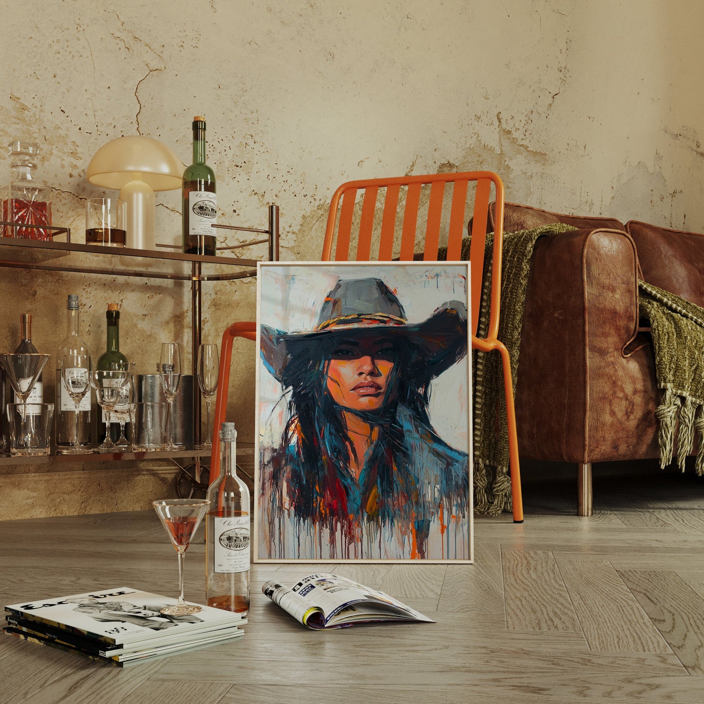 Wild Western Woman Canvas – Bold Cowgirl Portrait Wall Art