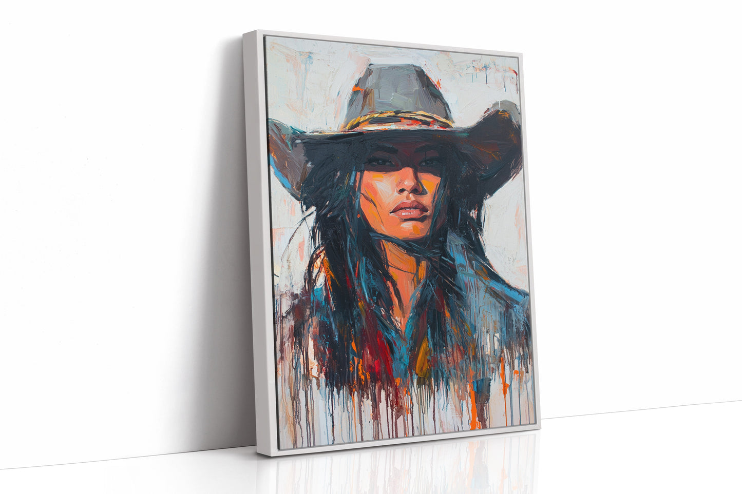 Wild Western Woman Canvas – Bold Cowgirl Portrait Wall Art