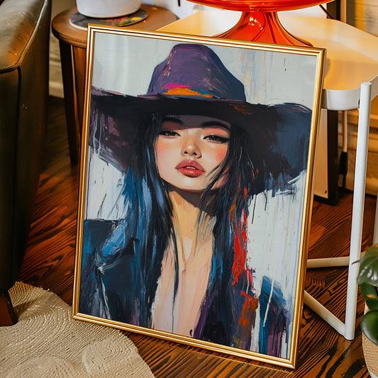 Fierce Cowgirl Canvas – Western Woman Portrait Wall Art