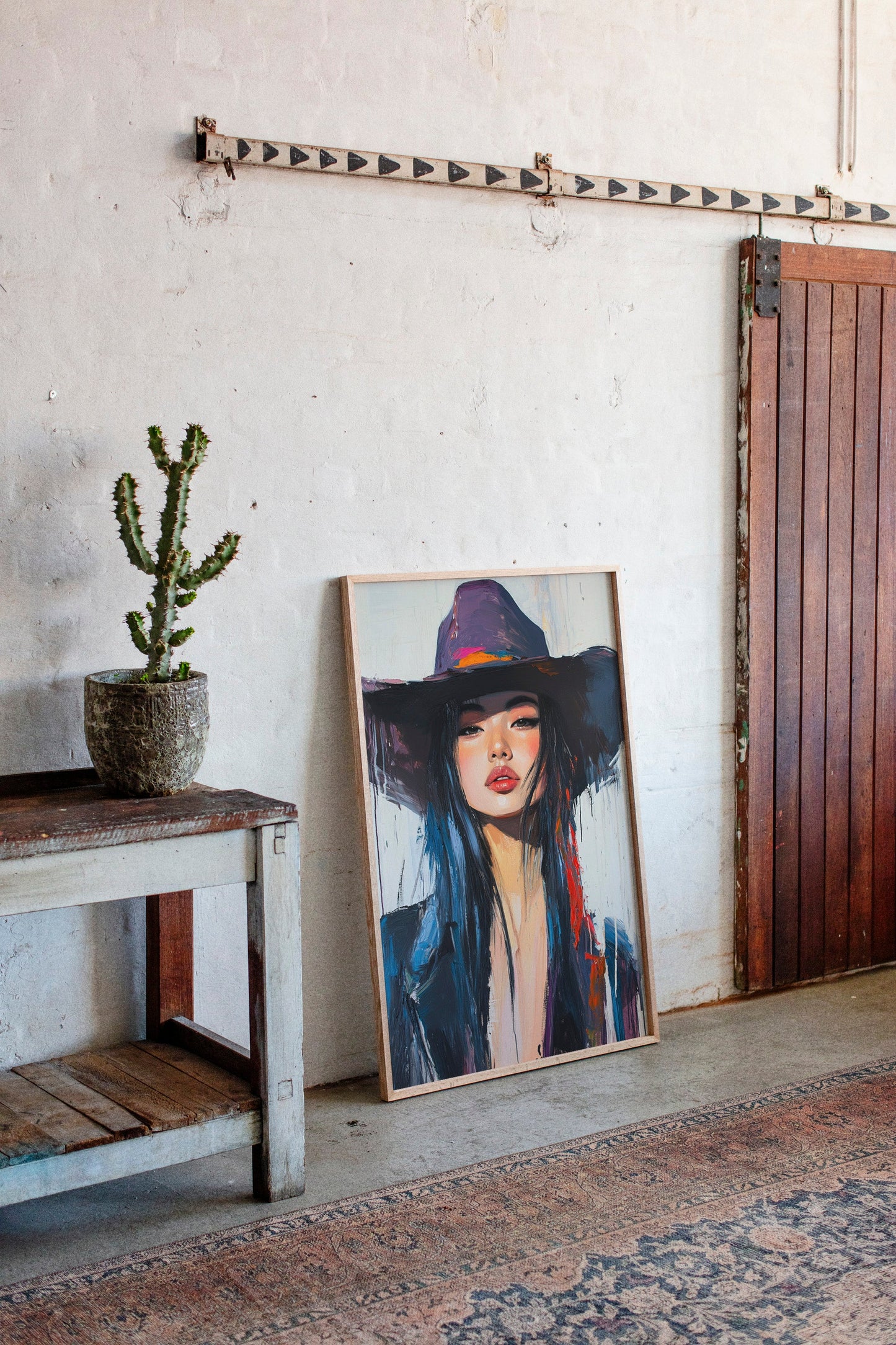 Fierce Cowgirl Canvas – Western Woman Portrait Wall Art