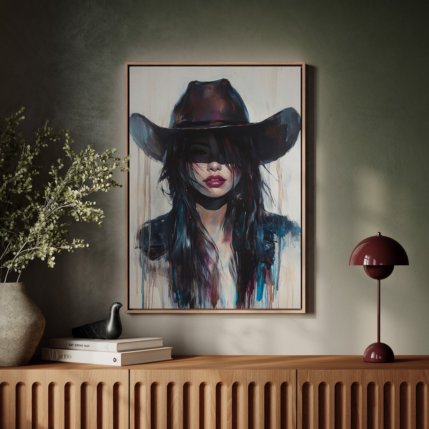 Mystic Cowgirl Canvas – Moody Western Woman Wall Art