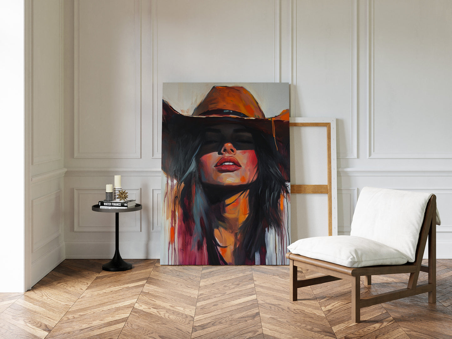 Desert Flame Cowgirl Canvas – Bold Western Woman Wall Art