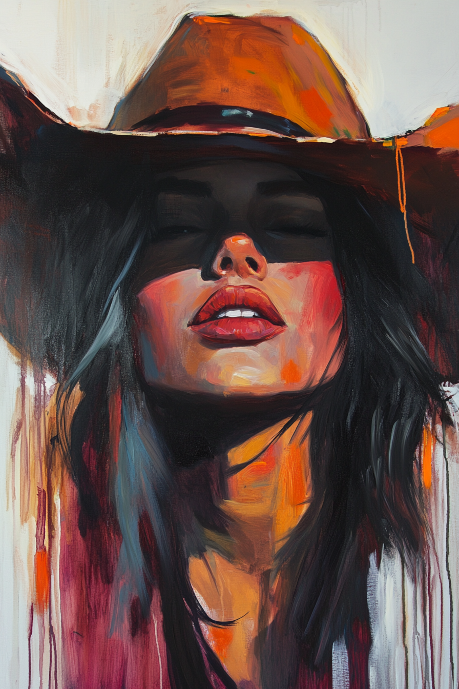 Desert Flame Cowgirl Canvas – Bold Western Woman Wall Art